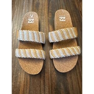 Billabong Woven Sandals‎ Slides Cork Platform Size 9